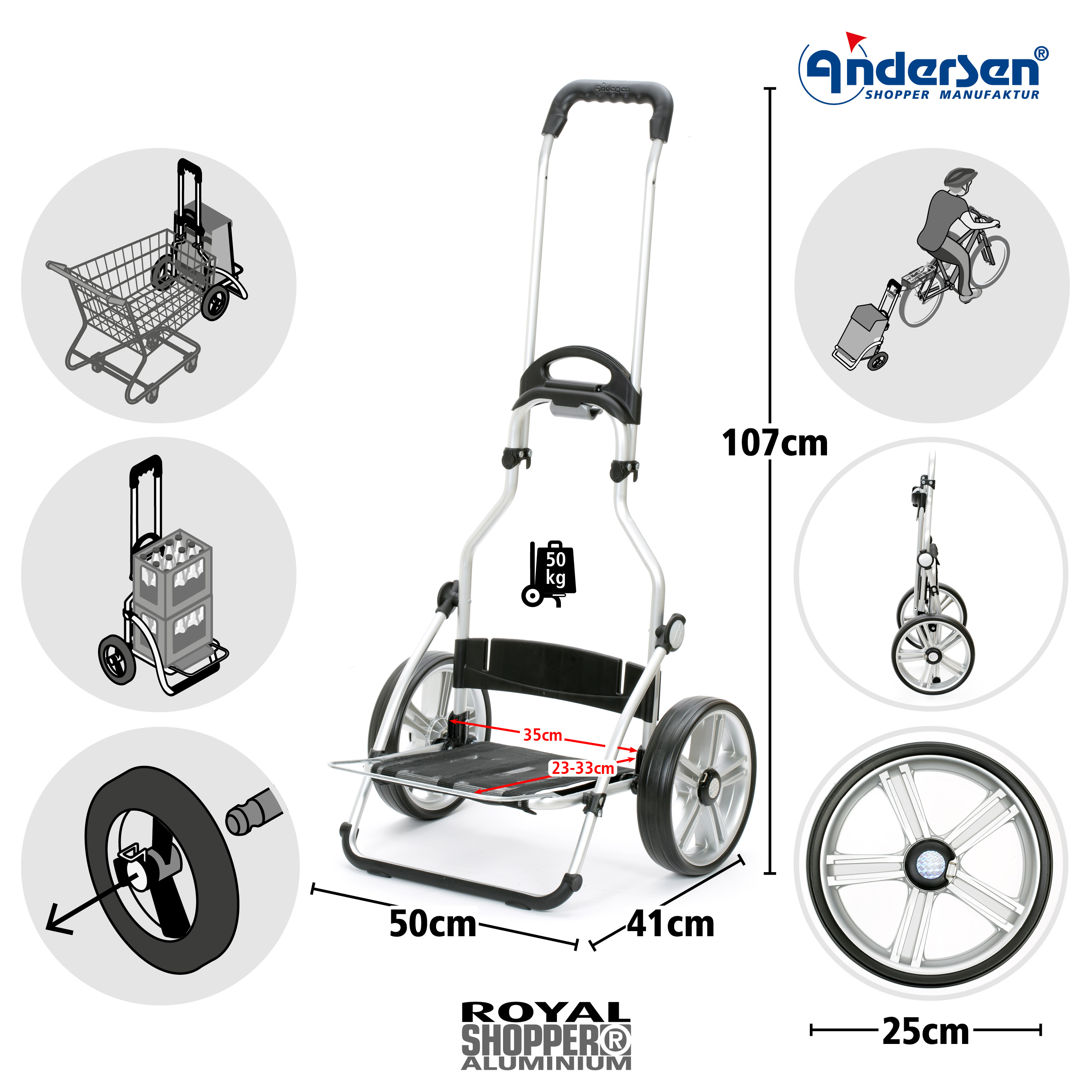 Andersen Royal Shopper Gestell mit Kugellagerrad