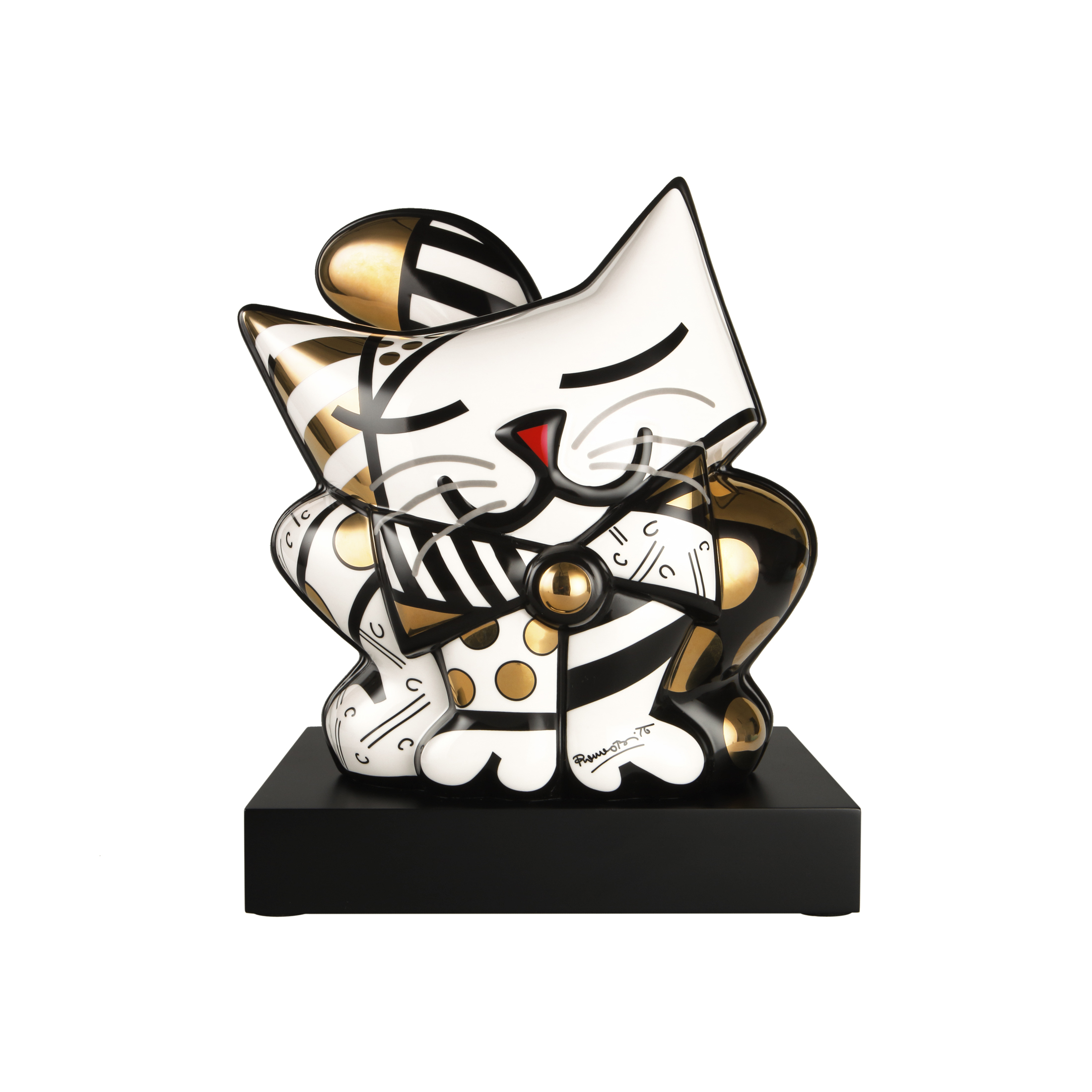 Goebel Dekofigur GOLDEN CAT ROMERO BRITTO - POP ART, Echtgoldauflage, Nr. 44 / 999