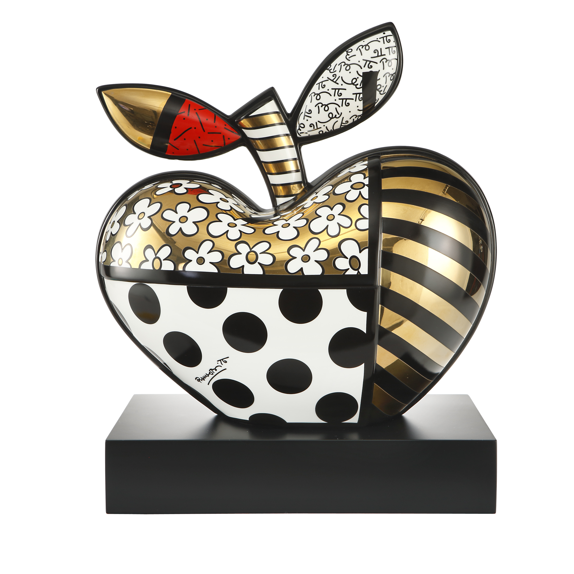 Goebel Dekofigur Romero Britto - Golden Big Apple, Echtgoldauflage Nr. 444 / 499