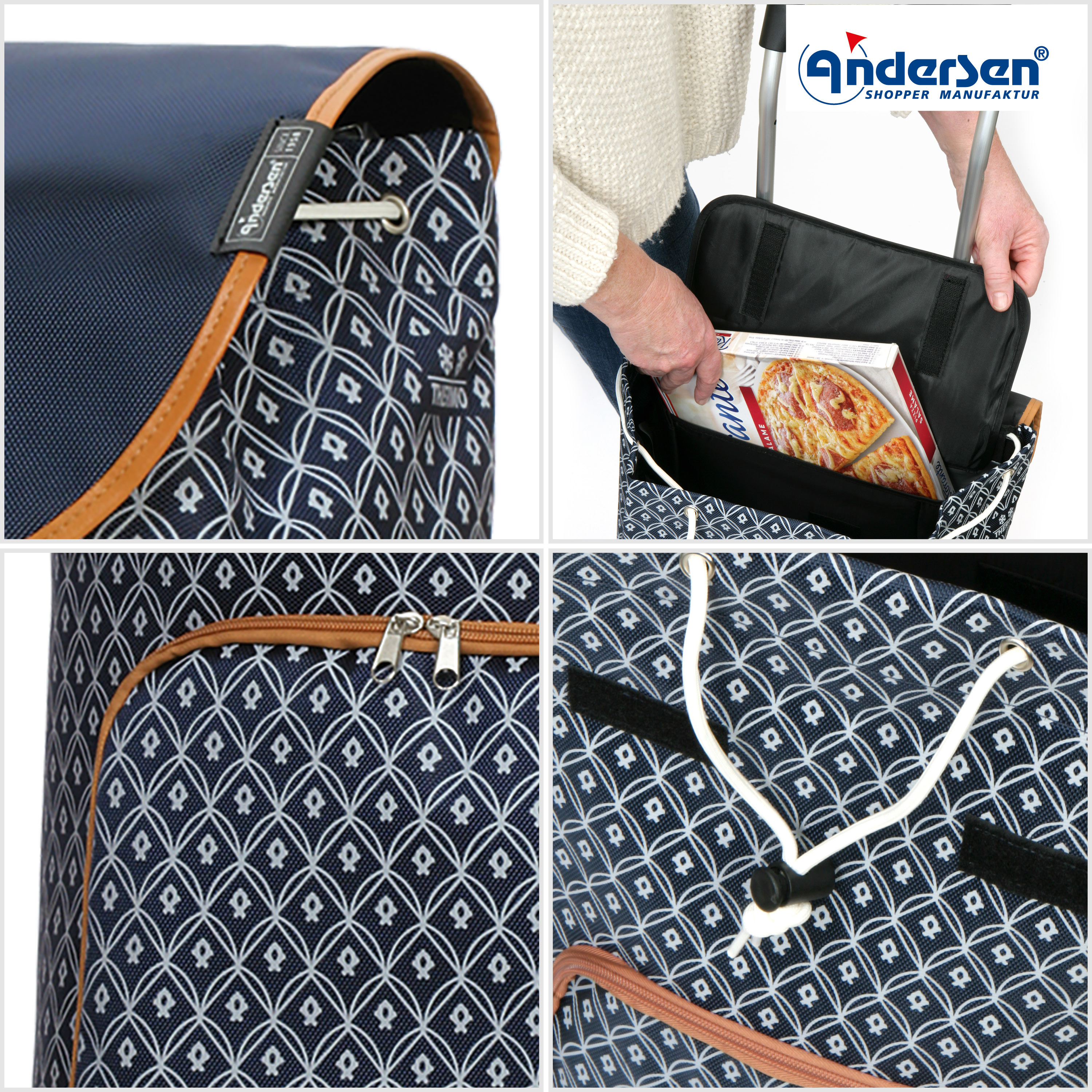 Andersen  Shopper Tasche Famke in Rot oder Blau