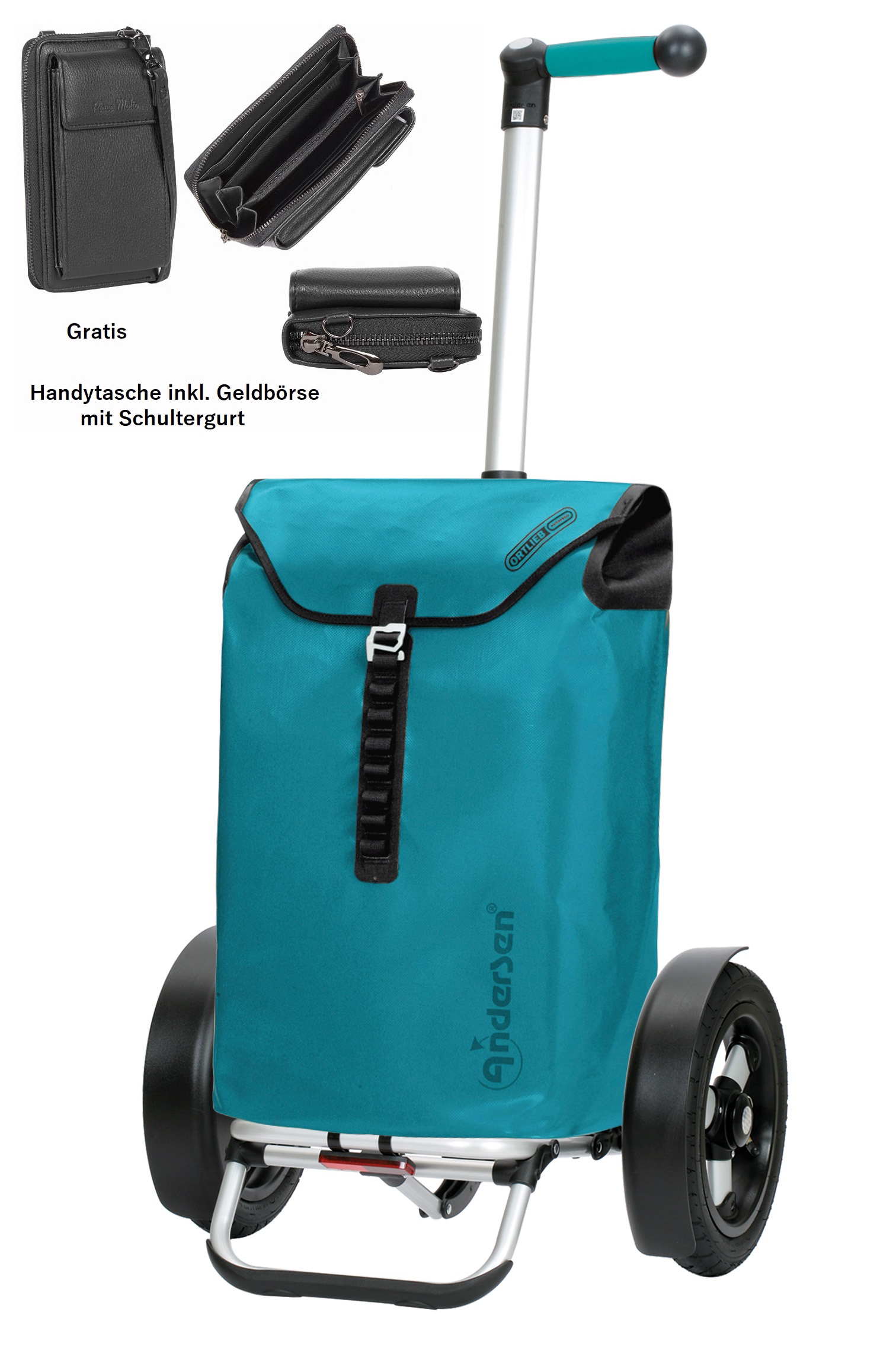 Andersen Shopper Tura Shopper mit Tasche Ortlieb in Gelb, Rot, Anthrazit oder Petrol