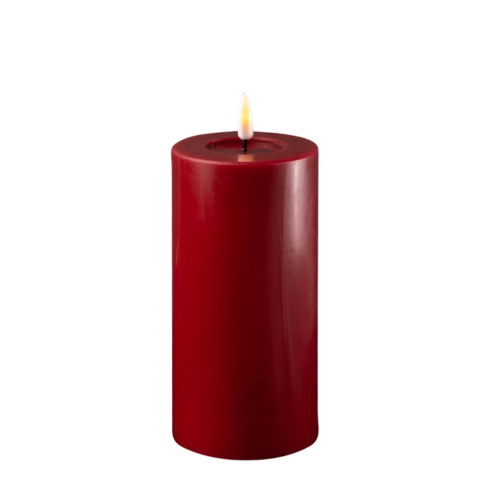 Deluxe Homeart Flammenlose LED-Kerzen Bordeaux,  für den Innenbereich mit Fernbedienung  