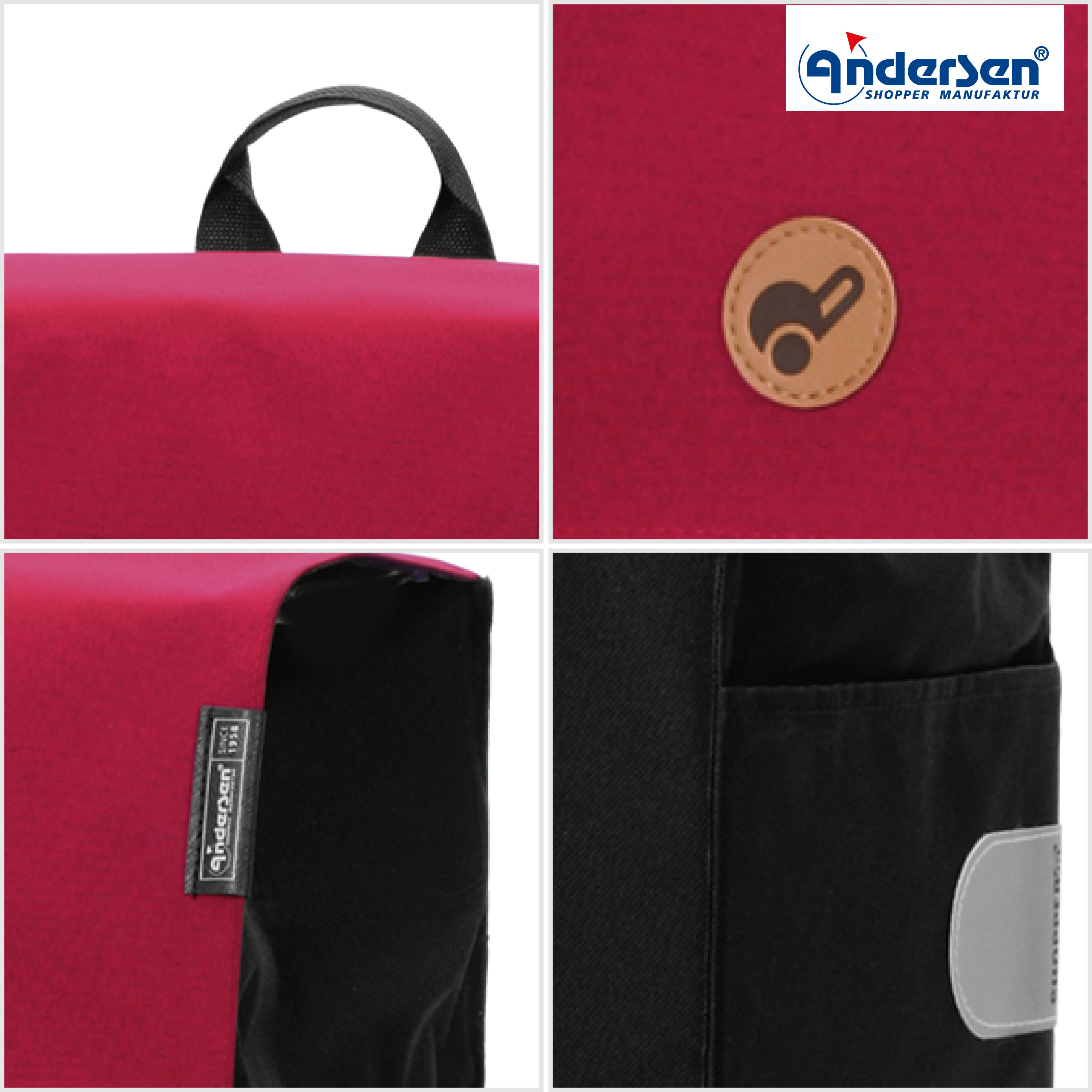 Andersen  Shopper Tasche Hera in Rot oder Schwarz
