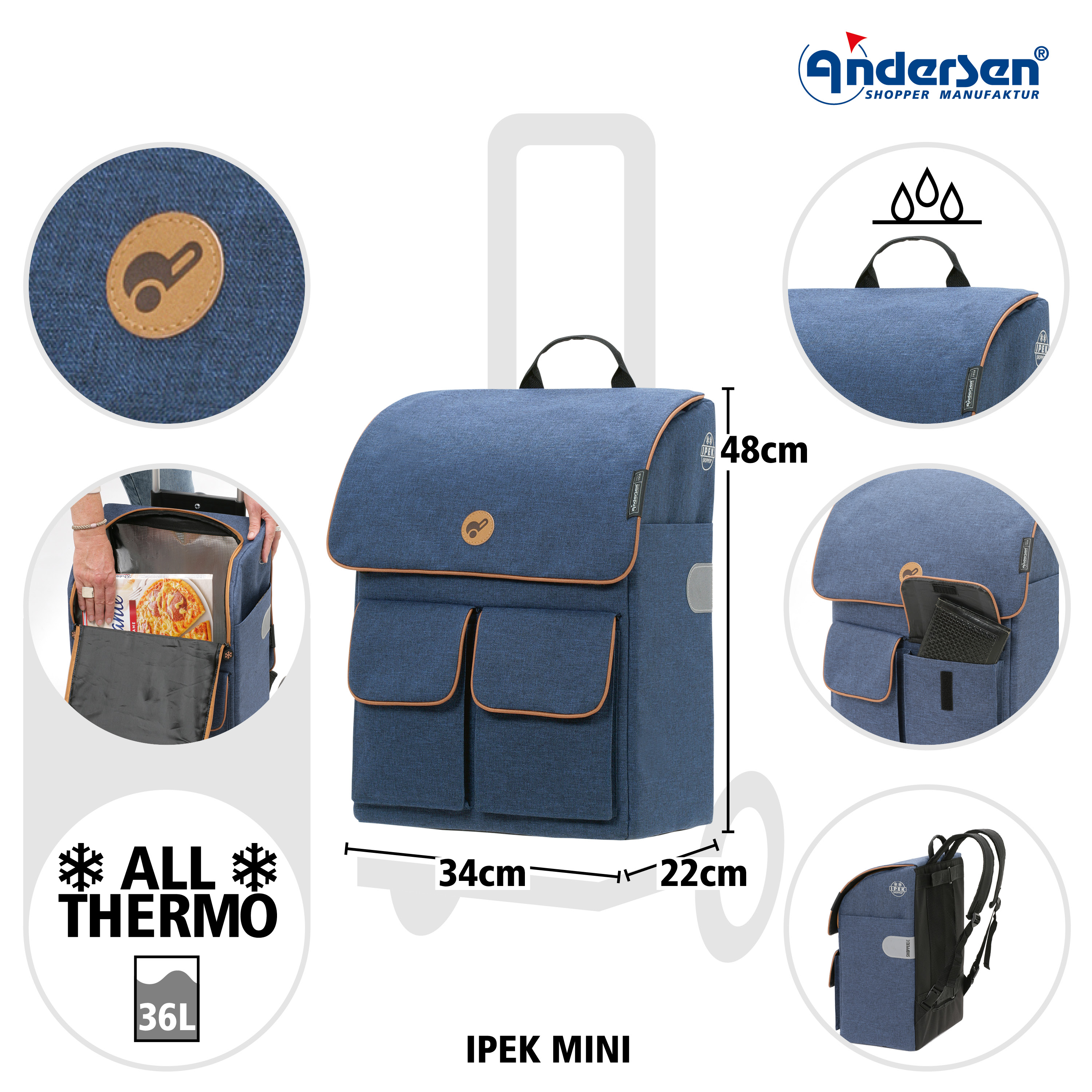 Andersen Shopper Tasche IPEK Mini Einkaufstrolley 