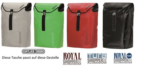 Andersen  Shopper Tasche Ortlieb in Grau, Grün, Rot oder Schwarz